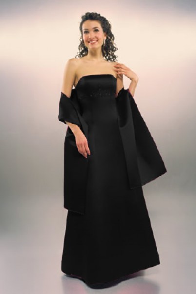 Black bridesmaid dress - front